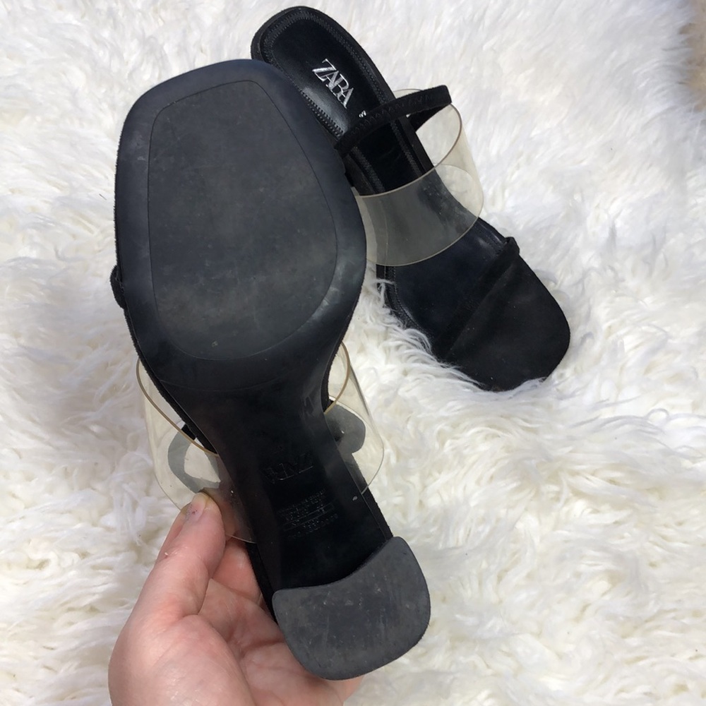 Zara Clear Strap Tortoise Shell Block Heel Sandals - image 5